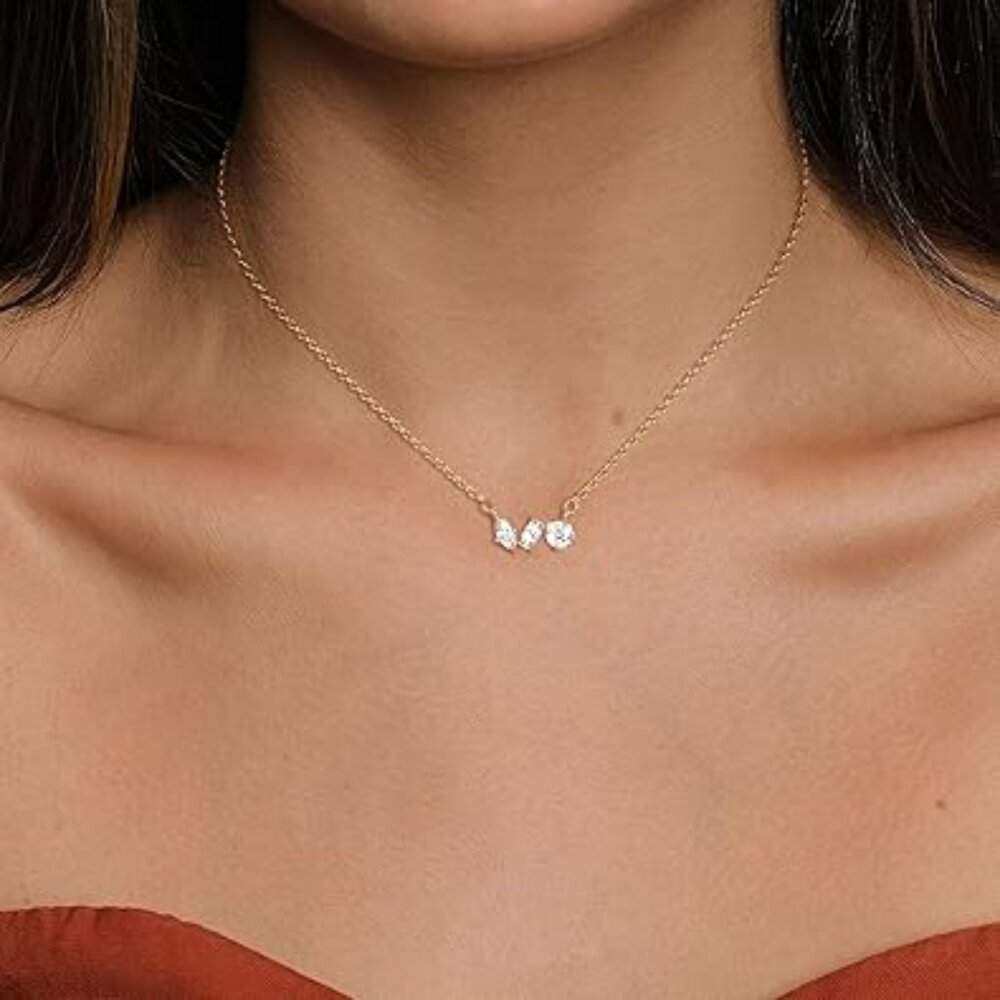 14 k Gold Plated Quiet Luxury Necklace Jewelry - Multi Stone Aesthetic